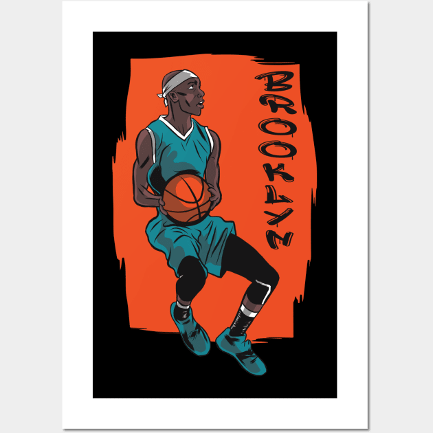 Brooklyn basketball  bklyn new york basketball Wall Art by JayD World